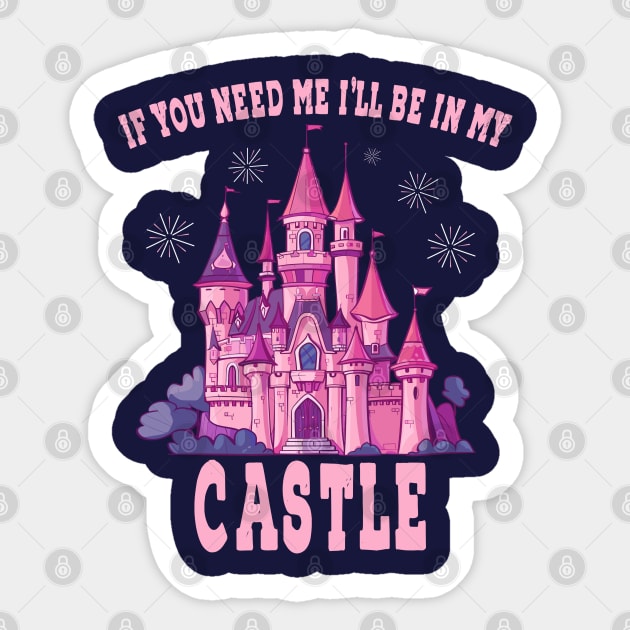 Princess Royal Majestic Castle Wonderland Castle pink castle Sticker by RetroZin